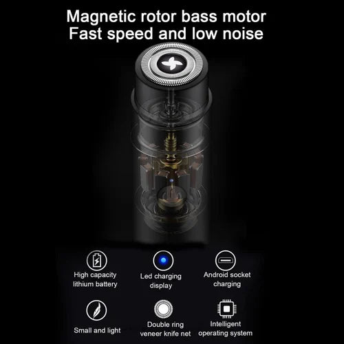 FEIHONG Portable Electric Shaver Trimmer, Wet and Dry Use, USB Rechargeable Battery, Low-Noise