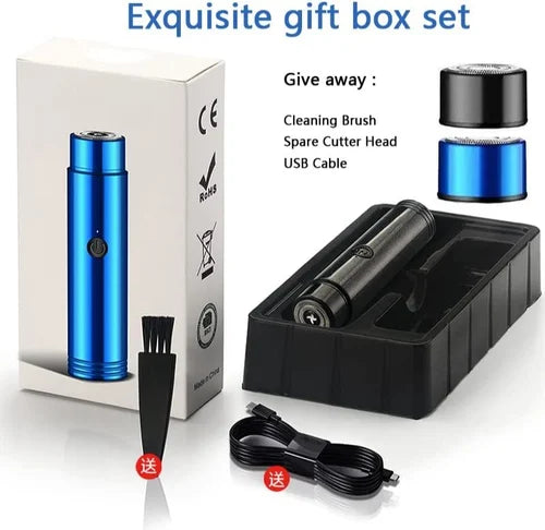 FEIHONG Portable Electric Shaver Trimmer, Wet and Dry Use, USB Rechargeable Battery, Low-Noise